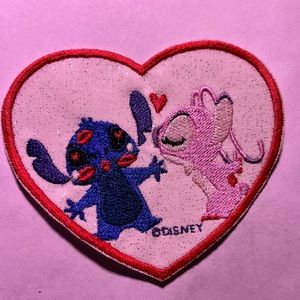 Stitch and Angel in Love Disney Embroidered Iron On Patch